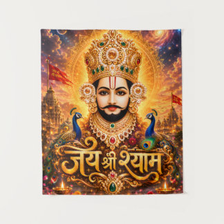 Jai Shri Khatu Shyam Ji Devotionalkunst Wandteppich
