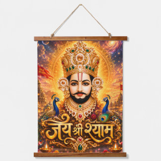 Jai Shri Khatu Shyam Ji Devotionalkunst Wandteppich Mit Holzrahmen