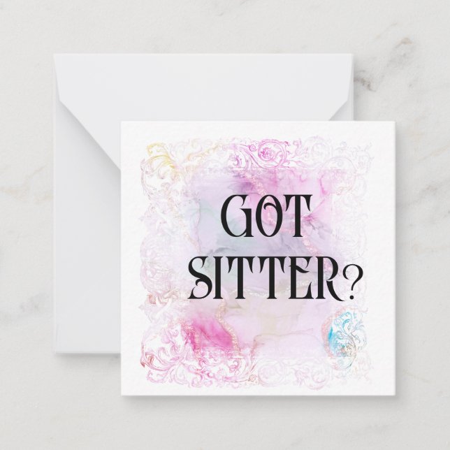 *~* J'AI SITTER ? Carte de note plat AP63 Relation (Devant)
