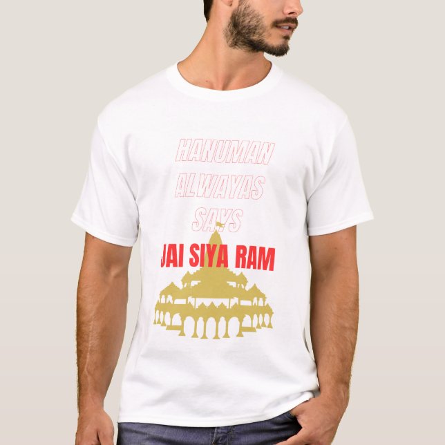 Jai Siya Ram Spiritual Hindu T - Shirt | Ram Bhakt (Vorderseite)