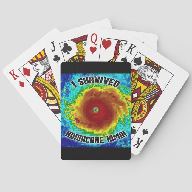 J'ai survécu à des cartes de jeu d'Irma d'ouragan (dos)