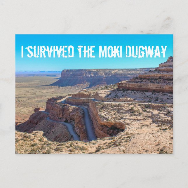 J'ai survécu à la carte postale Moki Dugway (Devant)