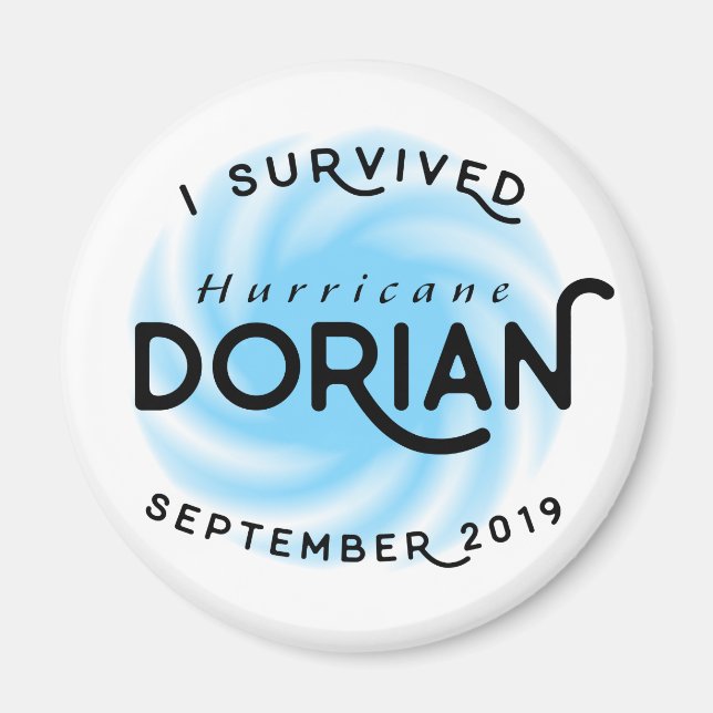 J'ai survécu à l'ouragan Dorian Magnet (Devant)