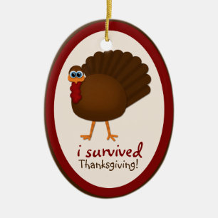 J'ai survécu au thanksgiving ! Ornement de Noël