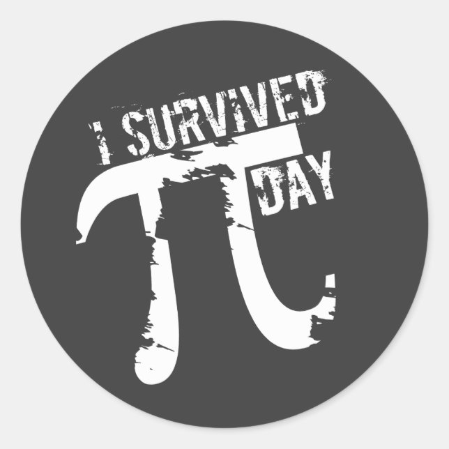 J'Ai Survécu Pi Day - Drôle Stickers Symbole Pi (Devant)