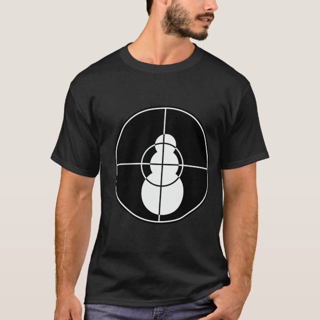 J'ai tiré ce T-shirt (noir) de bonhomme de neige (Devant)
