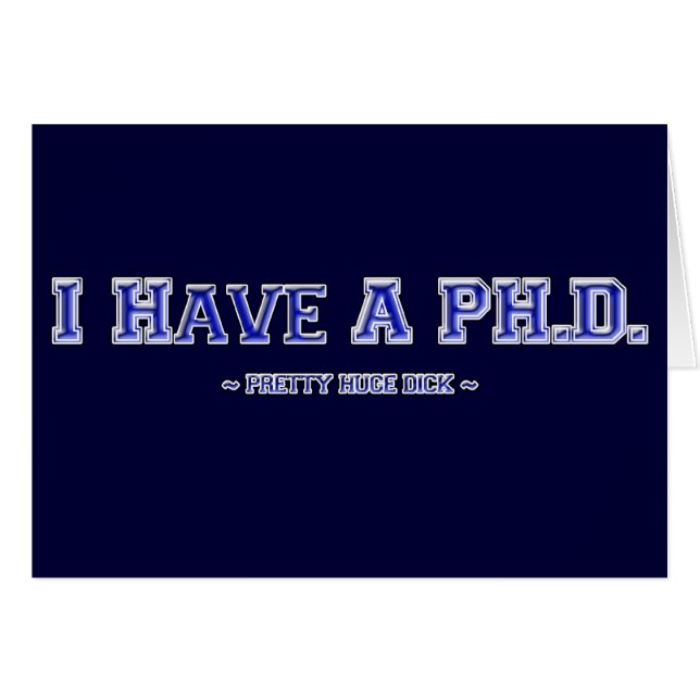 J'ai un ~ assez énorme de Dick de ~ de PH.D. (Devant horizontal)