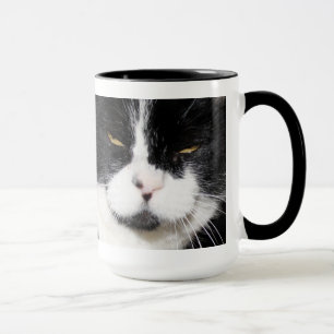J'ai un CATTITUDE ! Tasse noire et blanche de chat