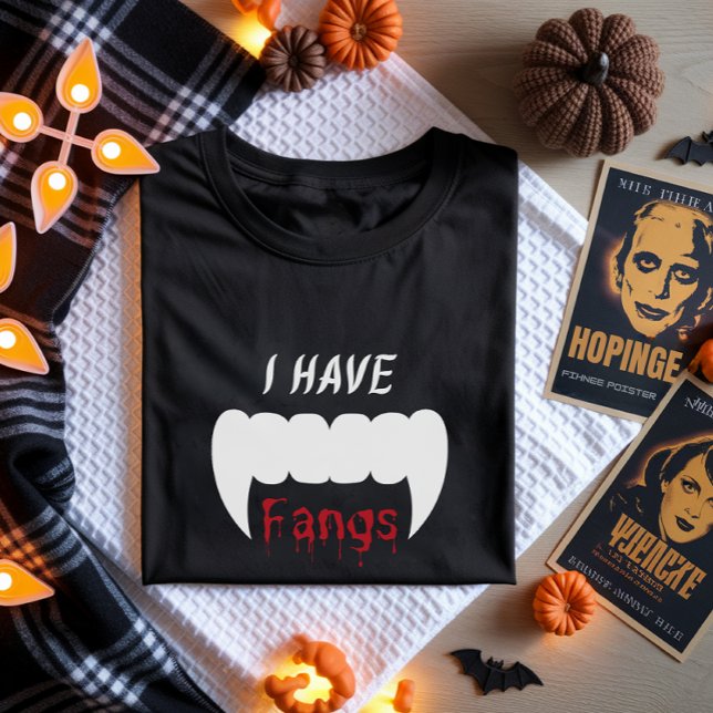J'Ai Un T-shirt Vampire Halloween Fangs (I Have Fangs Halloween Tshirt)