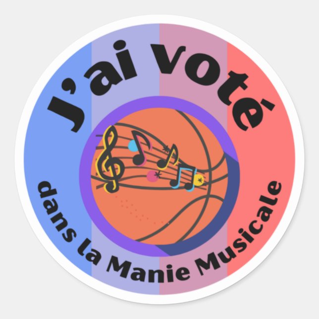 J'ai voté! Generic Manie Musicale Aufkleber (Vorderseite)