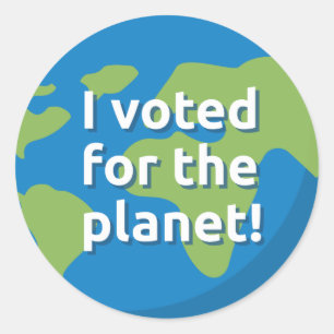 J'ai voté pour les stickers planète - feuille de 2