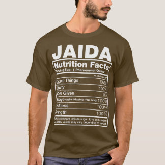 Jaida Nutrition FactsJaida Name Birthday T-Shirt
