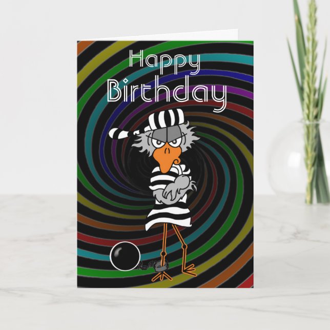 Jail Bird Birthday Card Karte (Vorderseite)