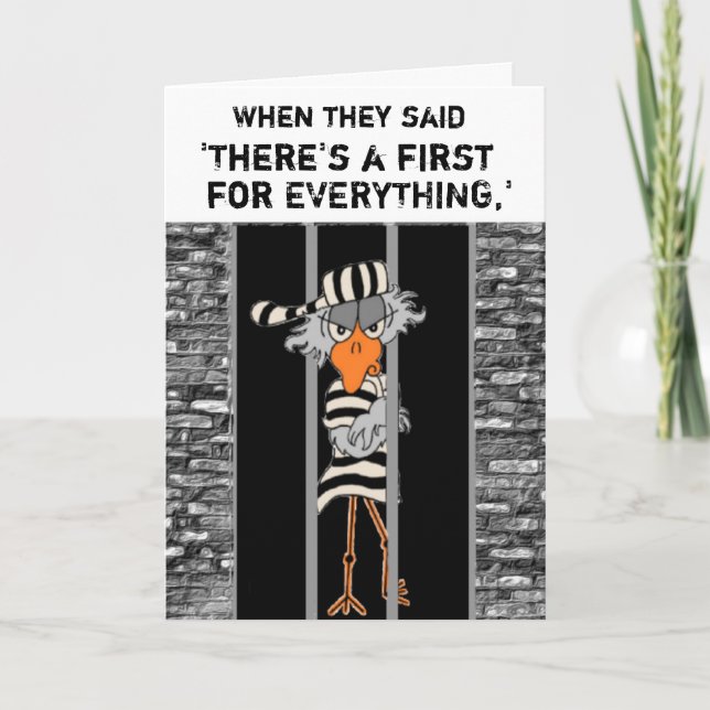 Jailbird Birthday Card Karte (Vorderseite)