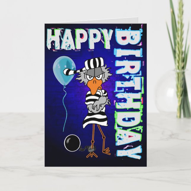 Jailbird Birthday Card Karte (Vorderseite)