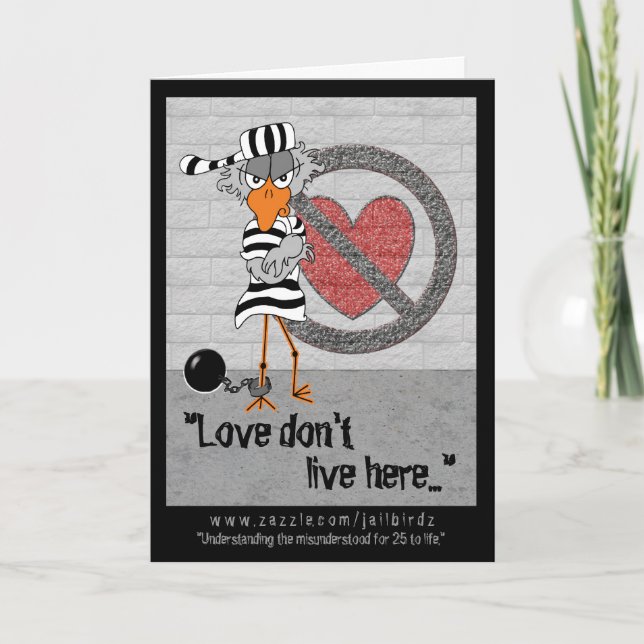 Jailbird Valentine Feiertagskarte (Vorderseite)