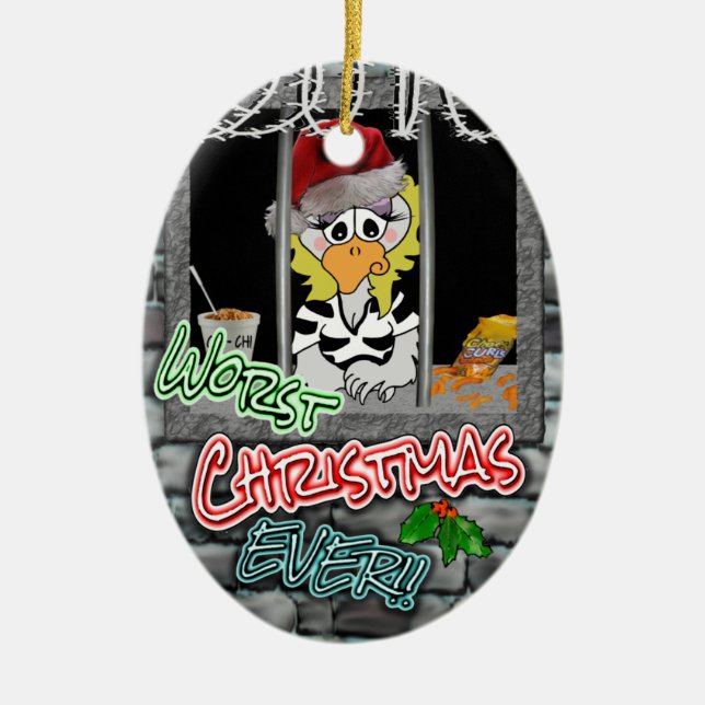Jailbird-Weihnachtsverzierung 2014 Keramik Ornament (Vorne)