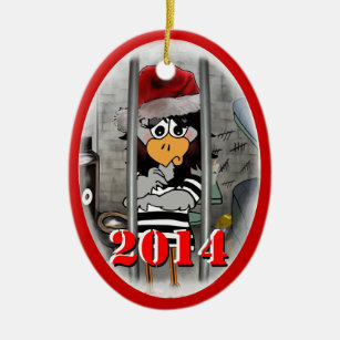 Jailbird-Weihnachtsverzierung 2014 Keramikornament
