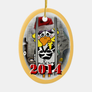 Jailbird-Weihnachtsverzierung 2014 Keramikornament