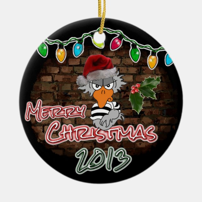 Jailbird-Weihnachtsverzierung Keramik Ornament (Vorne)