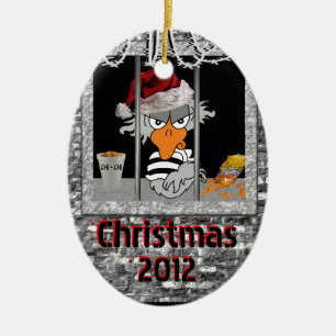 Jailbird-Weihnachtsverzierung Keramikornament