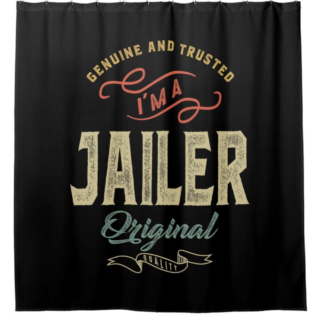 Jailer Job Titel Männer Frauen Geschenk Duschvorhang (Vorderseite)