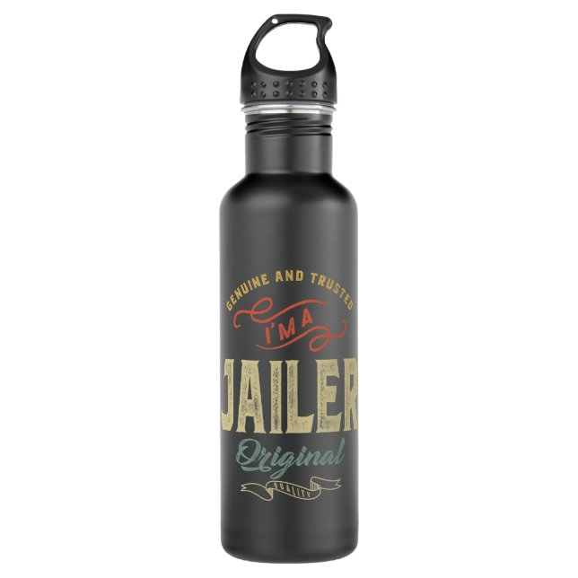 Jailer Job Titel Männer Frauen Geschenk Edelstahlflasche (Vorderseite)