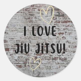 J'aime autocollant Jiu Jitsu