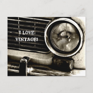 J'aime carte postale Vintage