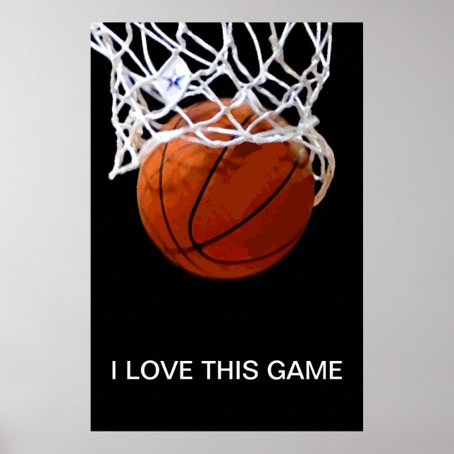 J'Aime Ce Jeu Gros Plan Poster De Basketball (Devant)