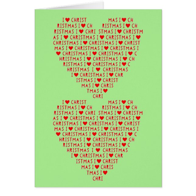 J'aime Christ Noël Religieux Double Coeur Rouge (Devant)