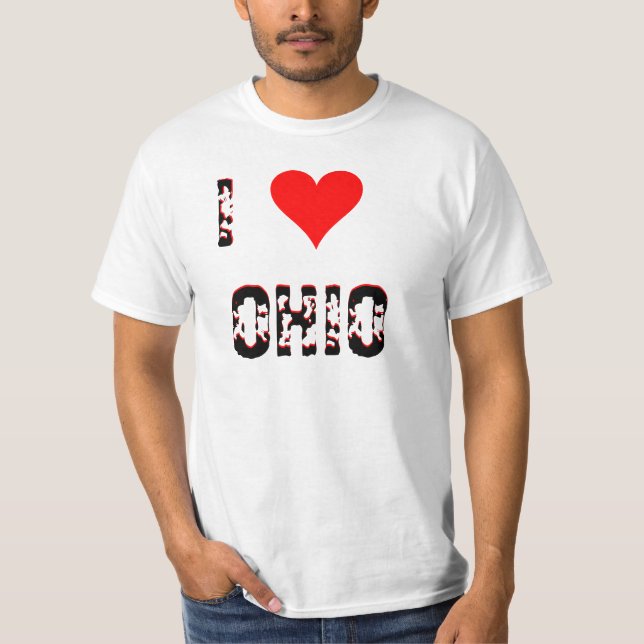 J'aime (coeur) le T-shirt de l'Ohio (Devant)