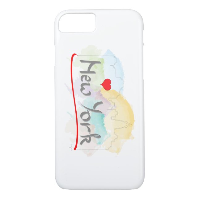 J'aime (coeur rouge) New York, Cool iPhone 7 Coque (Dos)