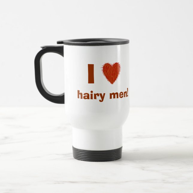 J'aime (coeur velu) la tasse drôle de voyage (Gauche)