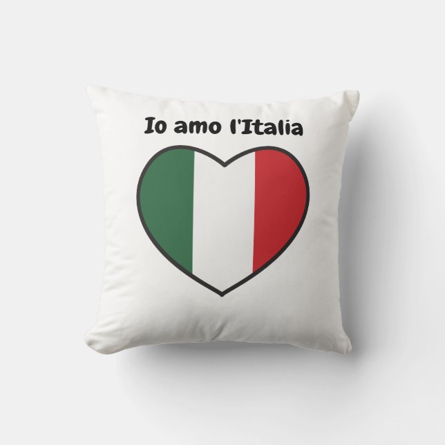 J'aime coussin Italie [Io amo l'Italia] (Recto)