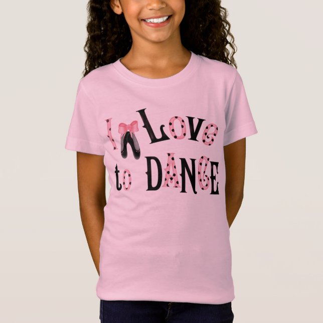 J'aime danser le T-shirt de filles (Devant)