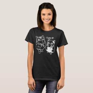 J'aime des chats T-shirt drôle mignon et de Clyde