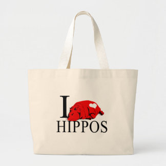 J'aime des sacs fourre-tout à hippopotames