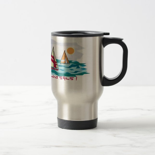 J'aime des voiles ! Tasse de voyage (Droit)