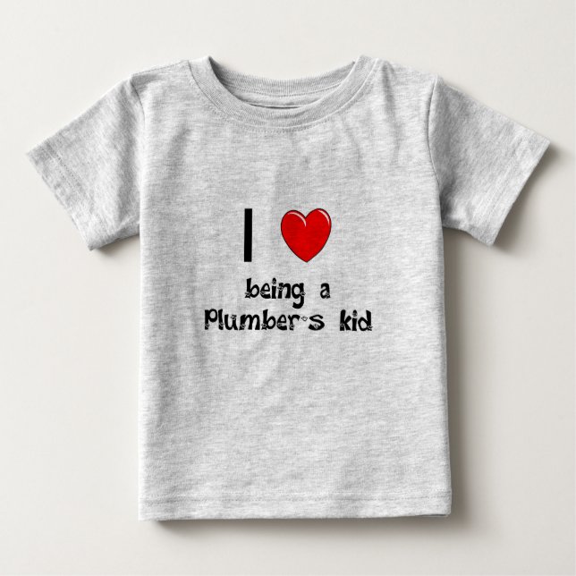 J'aime être le T-shirt de l'enfant d'un plombier (Devant)