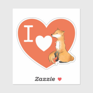 J'aime Fox   Amant Fox   Sticker unique Vinyl Fox