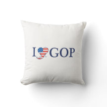 "J'aime GOP" 16" x 16" oreiller