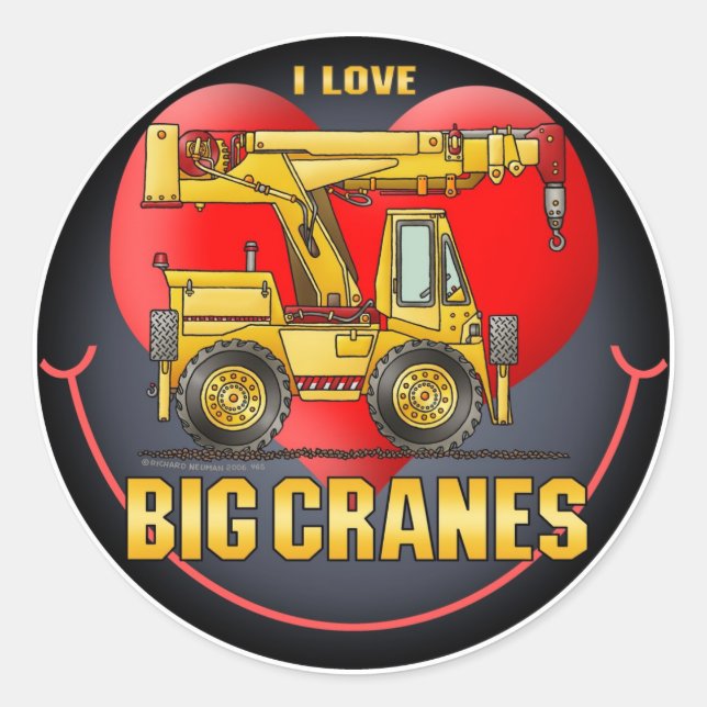 J'Aime Grosse Grue Sticker pour enfants (Devant)