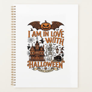 J'aime Halloween Maison Hantée Squelette Citrouill