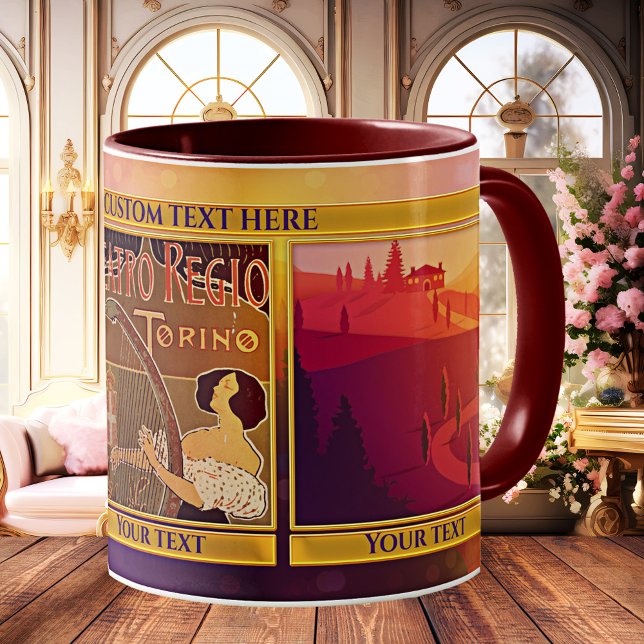 J'aime Italie Personnalisé Photo Mug (I love Italy - personalized photo mug inspired by Italian art - keepsake - travel - Europe)