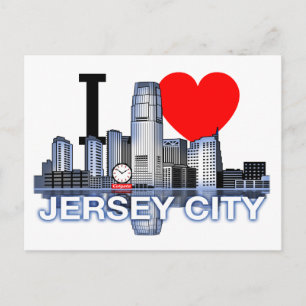 J'aime Jersey City skyline Carte postale