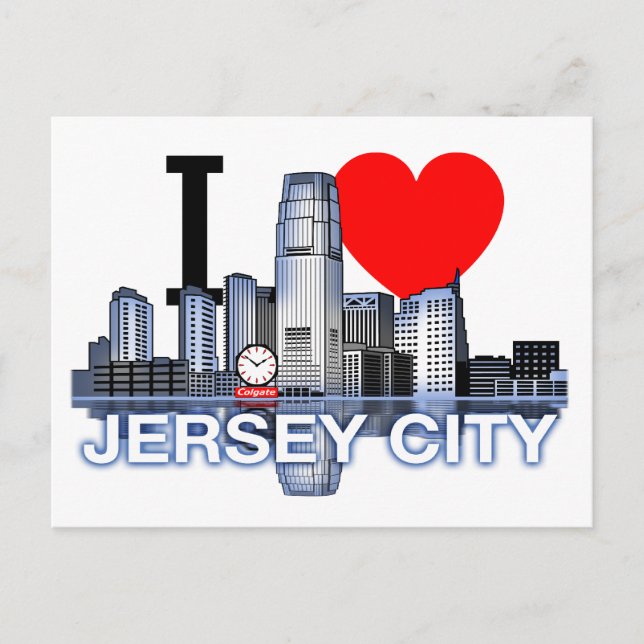 J'aime Jersey City skyline Carte postale (Devant)