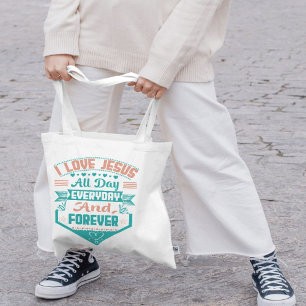 J'aime Jésus foi Sac fourre-tout chrétien