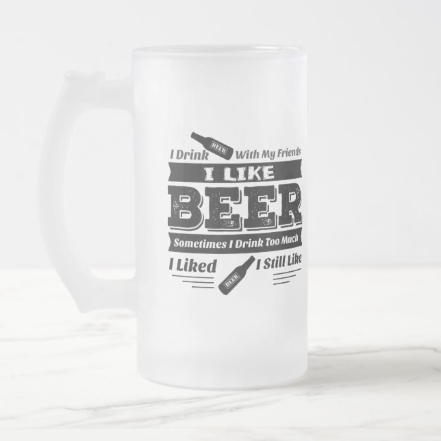 J'AIME la BIÈRE - tasse givrée - des citations de (Gauche)