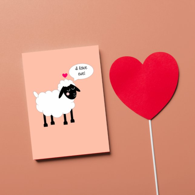 J'aime la carte de Saint-Valentin de brebis (Créateur téléchargé)
